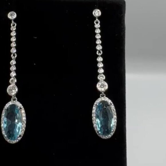 Blue Topaz Dangle Earrings - Picture 2 of 4
